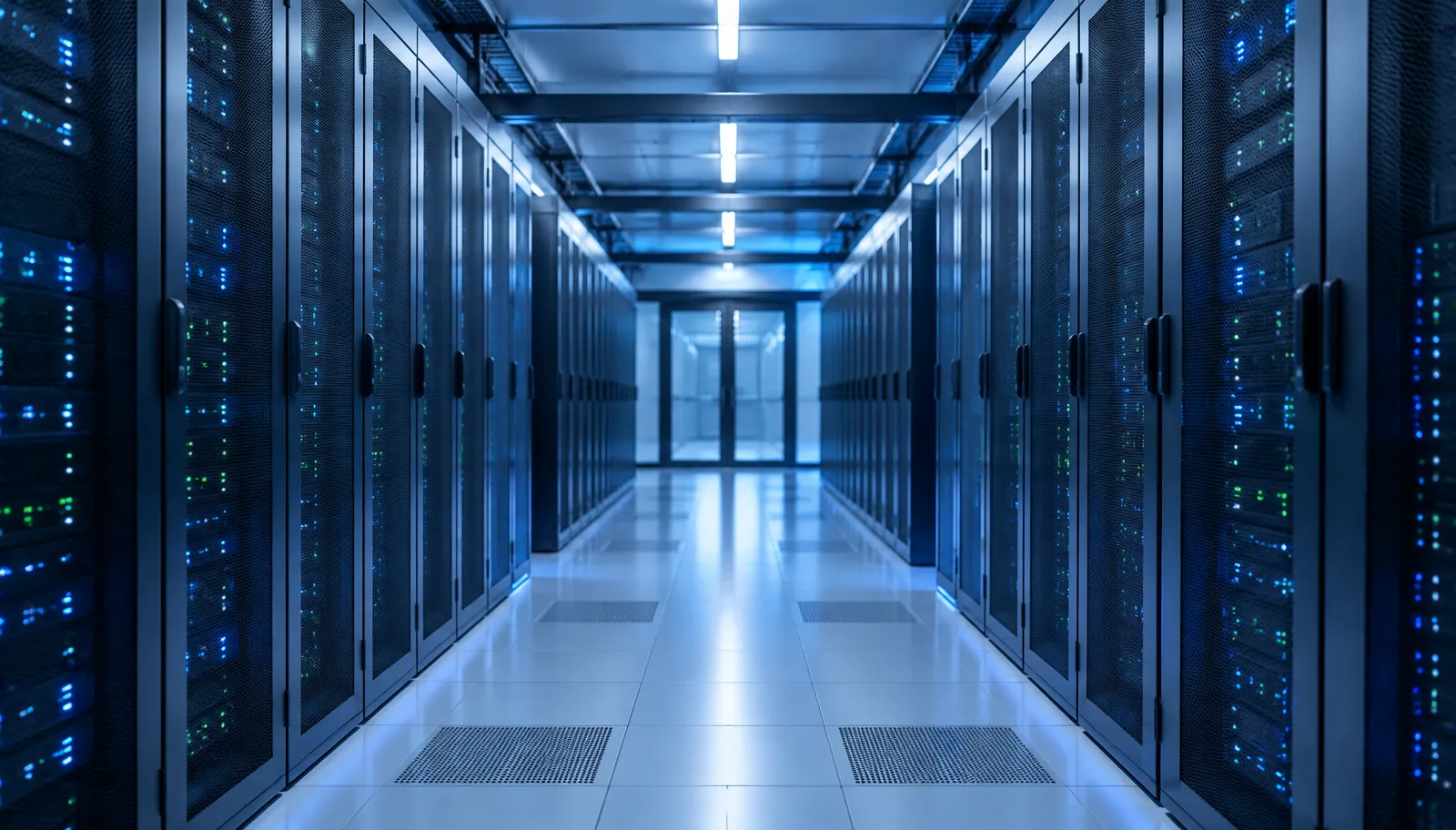 Moderne datacentercorridor met servers