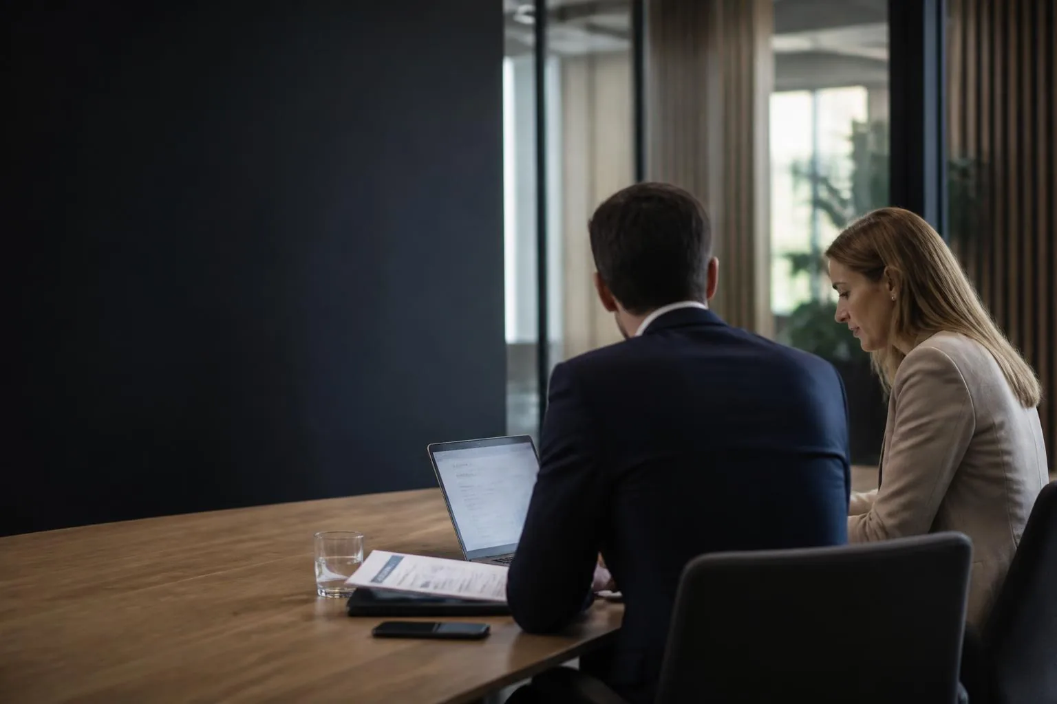 Adviesgesprek in de vergaderkamer van Tressure
